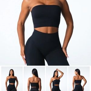 NVGTN Black conquer ribbed seamless sports bra